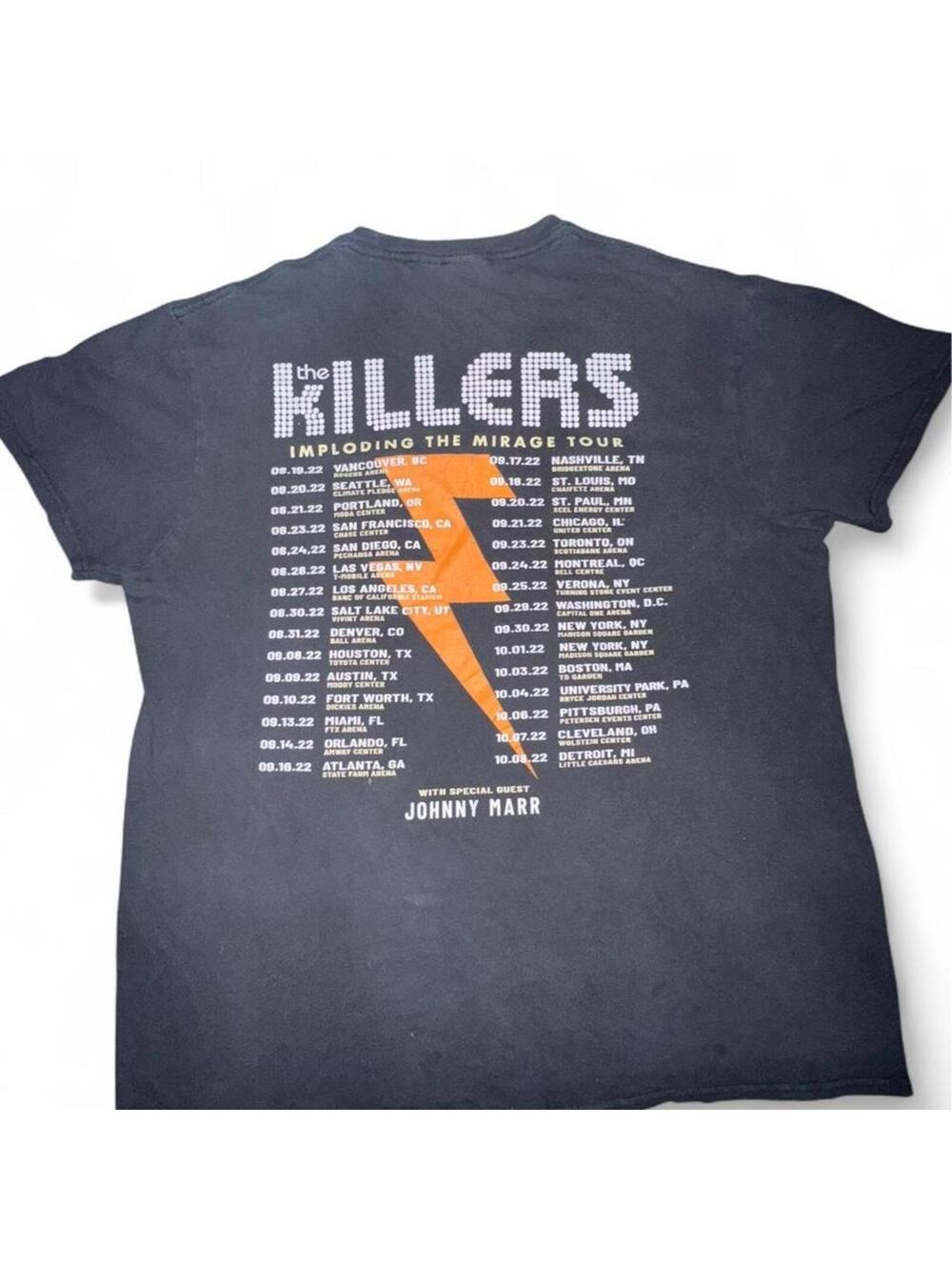 The Killers Imploding the Mirage Tour 2022 Faded Tour Tee Band Shirt - Picture 2 of 8